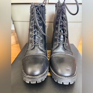 Classic Black Lace-Up Ankle Boots